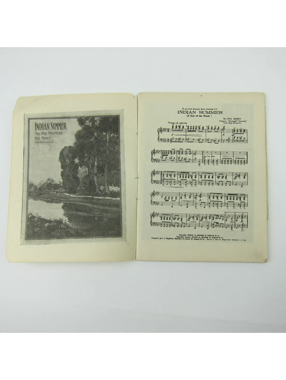 Sheet Music Sampler Booklet Jerome H. Remick & Co Catalog Antique 1909 RARE